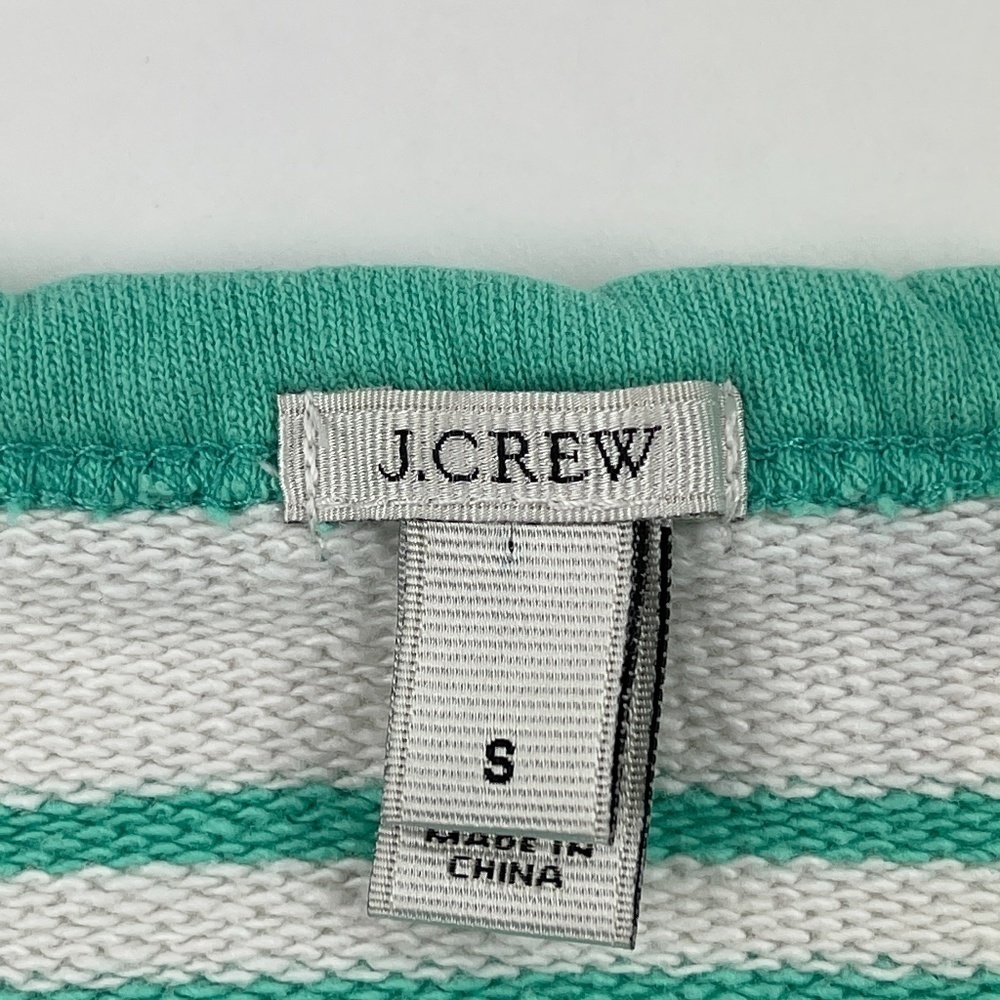 J Crew Dress Womens Small Green White Striped Sleeveless - Picture 2 of 9